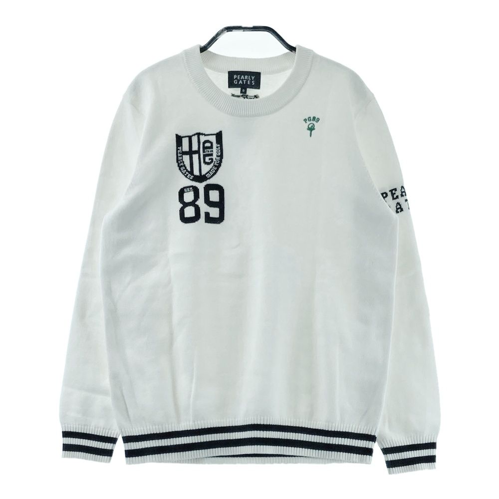 サイズ：0 PEARLY GATES パーリーゲイツ 長袖ニットセーター ホワイト