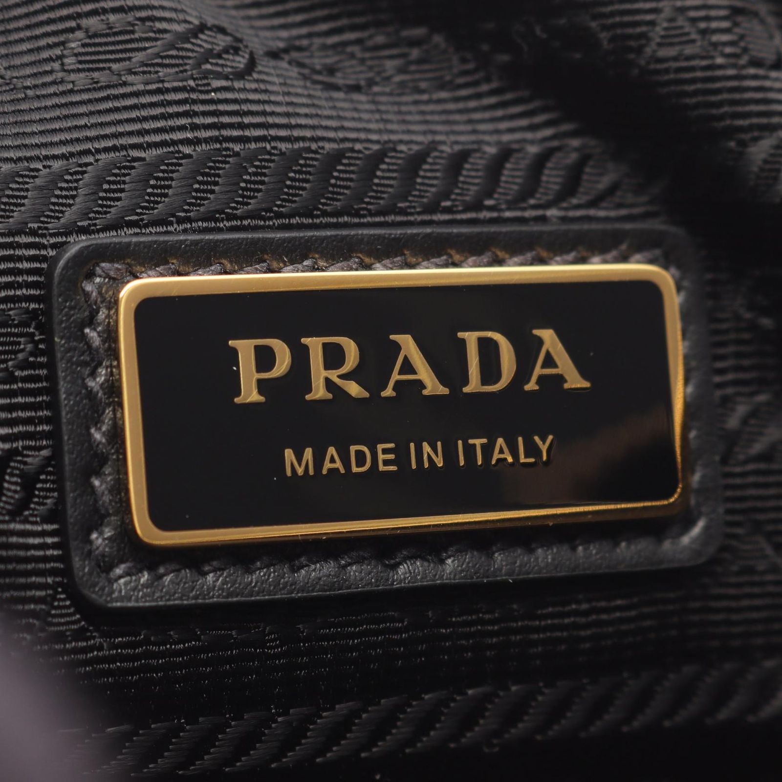 プラダ PRADA ショルダーバッグ 2VH133 ベージュ/ブラック キャンバス 