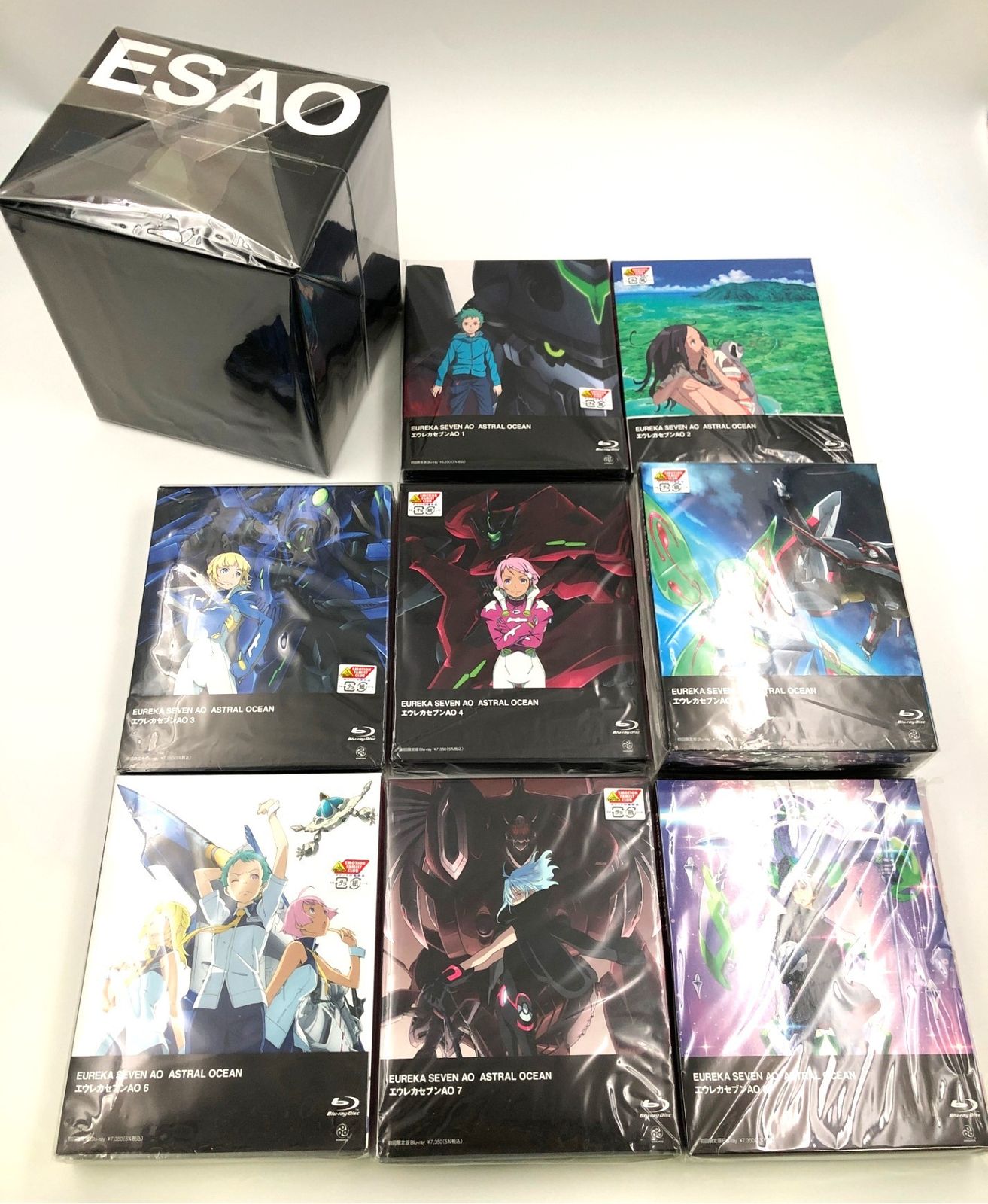 ♪) Blu-ray エウレカセブンAO 初回限定版 BOX付き 全9巻セット [100