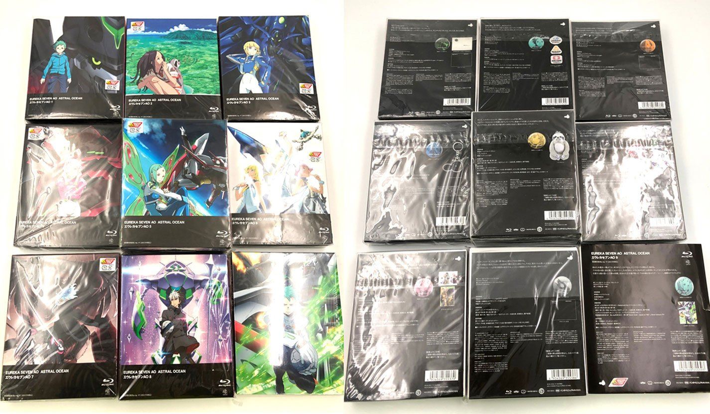 ♪) Blu-ray エウレカセブンAO 初回限定版 BOX付き 全9巻セット [100
