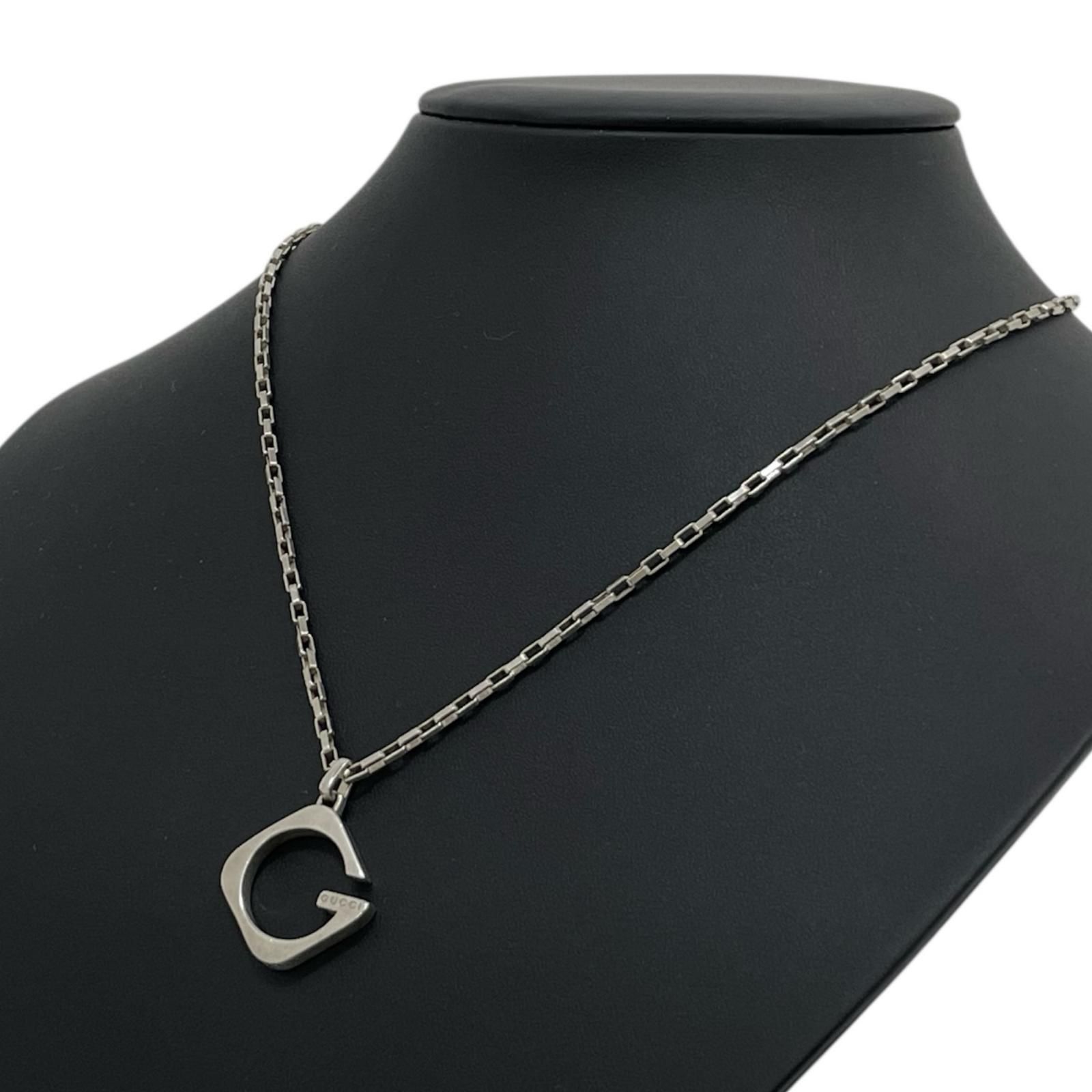 中古】GUCCI | グッチ スクエア G ペンダント ネックレス シルバー 