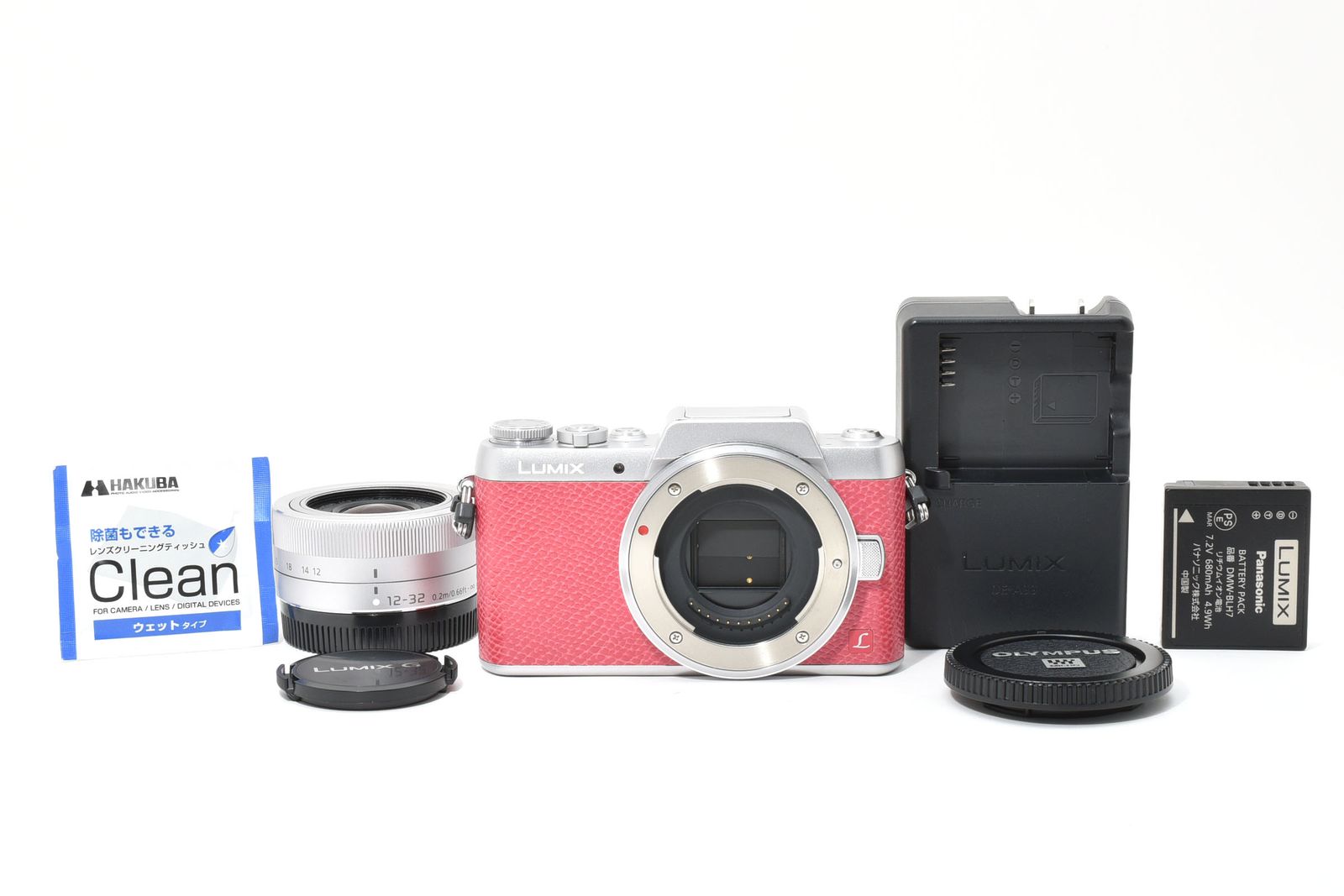 □ 美品 □ パナソニック PANASONIC DMC-GF7 ピンク レンズセット ≪S