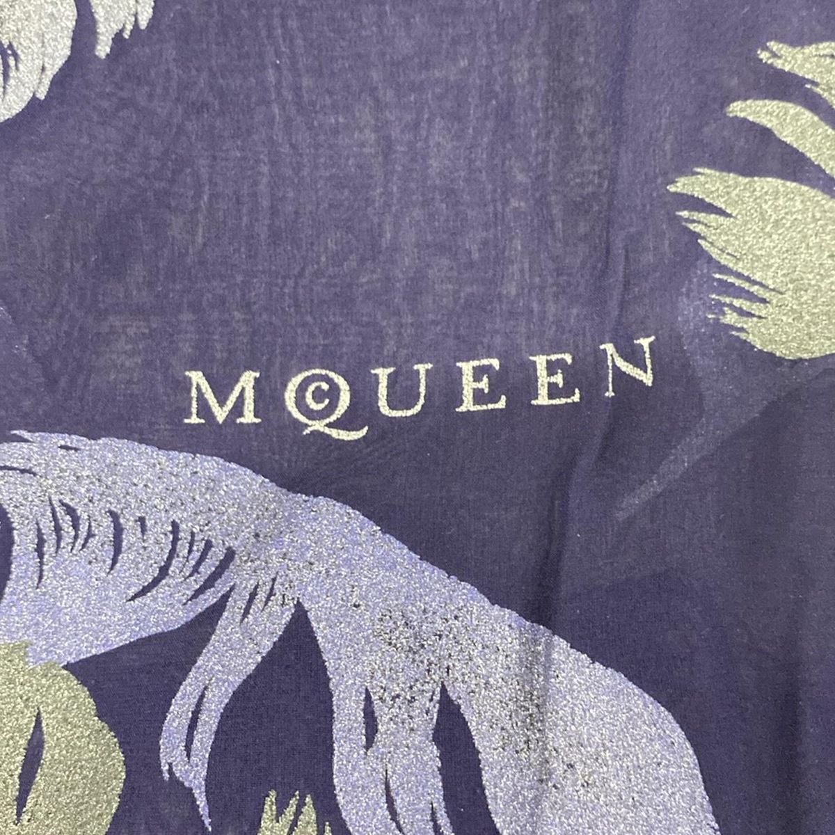 ALEXANDER McQUEEN(アレキサンダーマックイーン) スカーフ - ネイビー