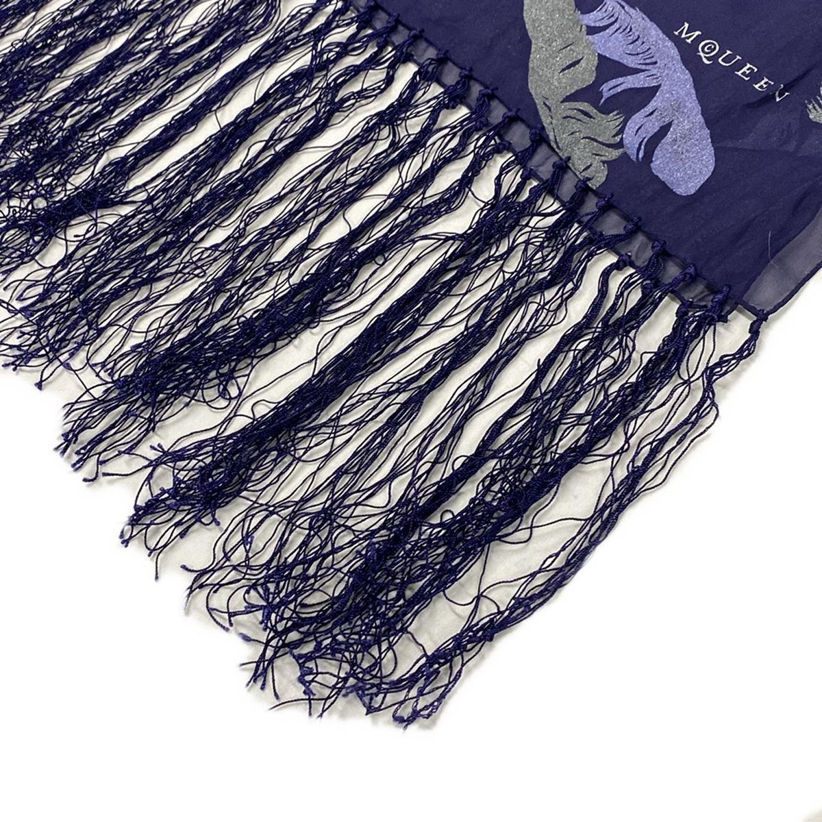 ALEXANDER McQUEEN(アレキサンダーマックイーン) スカーフ - ネイビー