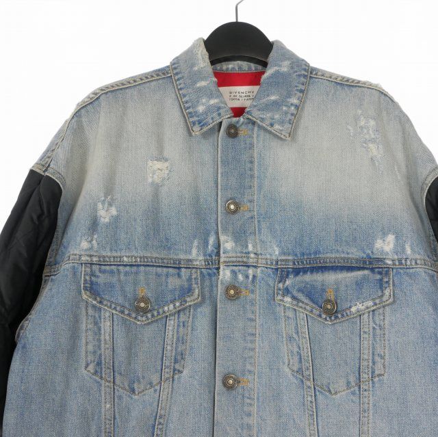 ジバンシィ GIVENCHY Quilted Shell-Panelled Denim Jacket 切替