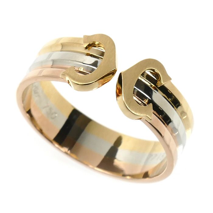 CARTIER カルティエ K18YG/WG/PG 2C リング・指輪 17号 57 4.6g