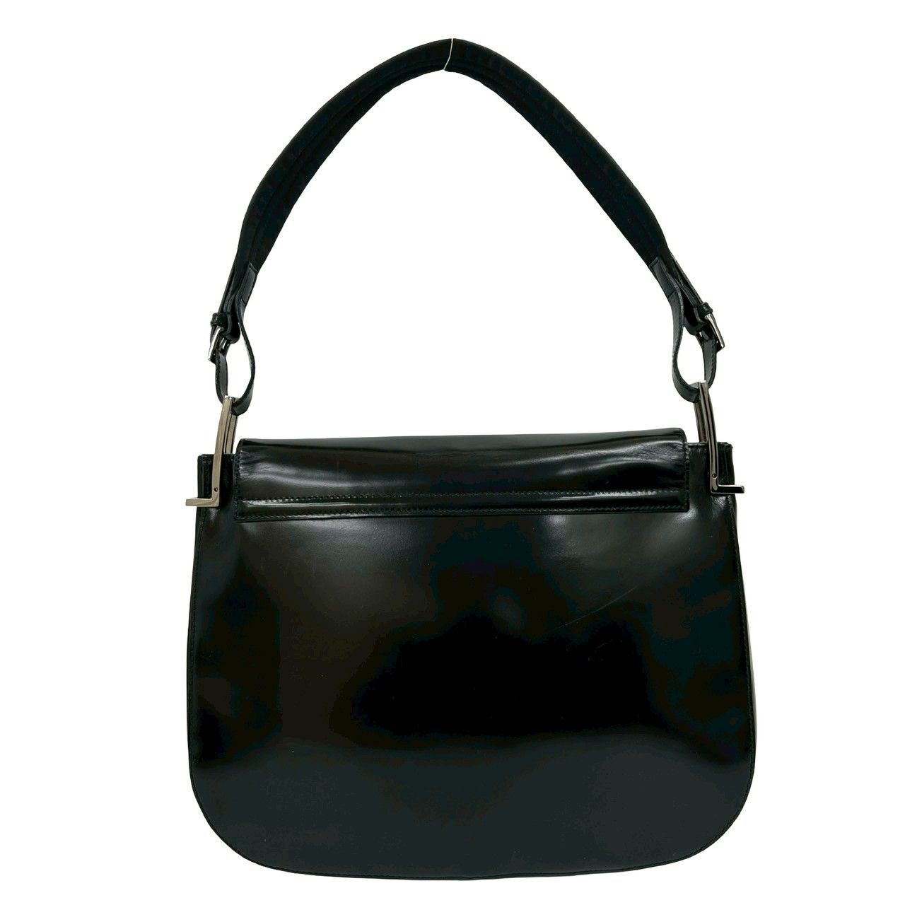 極 美品 希少品 GUCCI グッチ ロゴ パテント レザー 本革 セミ