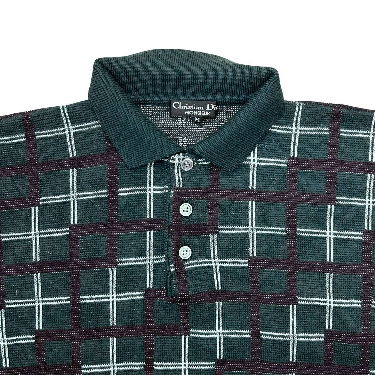極 美品 希少品 Christian Dior ディオール ウール シルク ポロ ニット