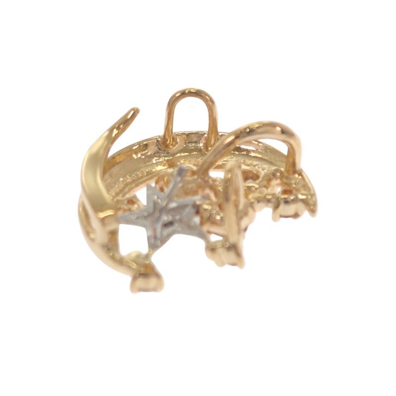 PT900 & K18 18金 イエローゴールド ペンダント デザインジュエリー ムーン ペンダントトップ 18金 K18イエロー