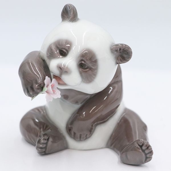 未使用品　リヤドロ　リトルパンダ 美品】リヤドロ LLADRO リトル・パンダ 01008358 磁器 箱 花 置物