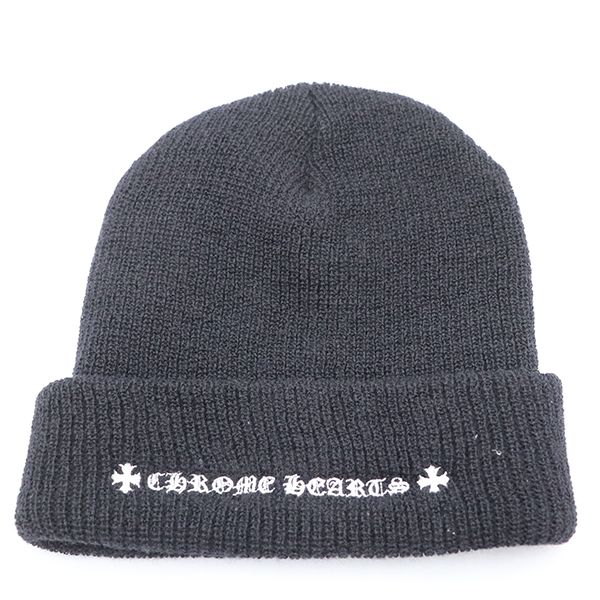 新品未使用 CHROME HEARTS Watch Cap Black ニット帽 CHROME HEARTS 銀座店 クロムハーツ 新品 WOOL WATCH CAP ビーニー CH