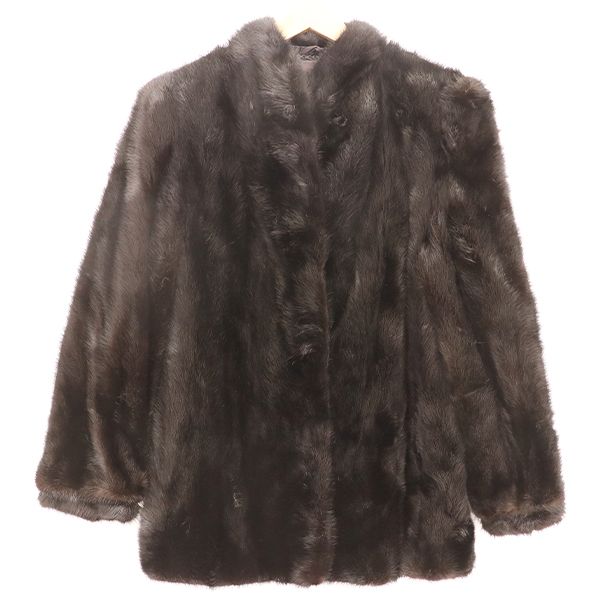 ミンクファーコート ブラック ブラックグラマ ミンク コート ロング 着丈89cm ブラック/レディース