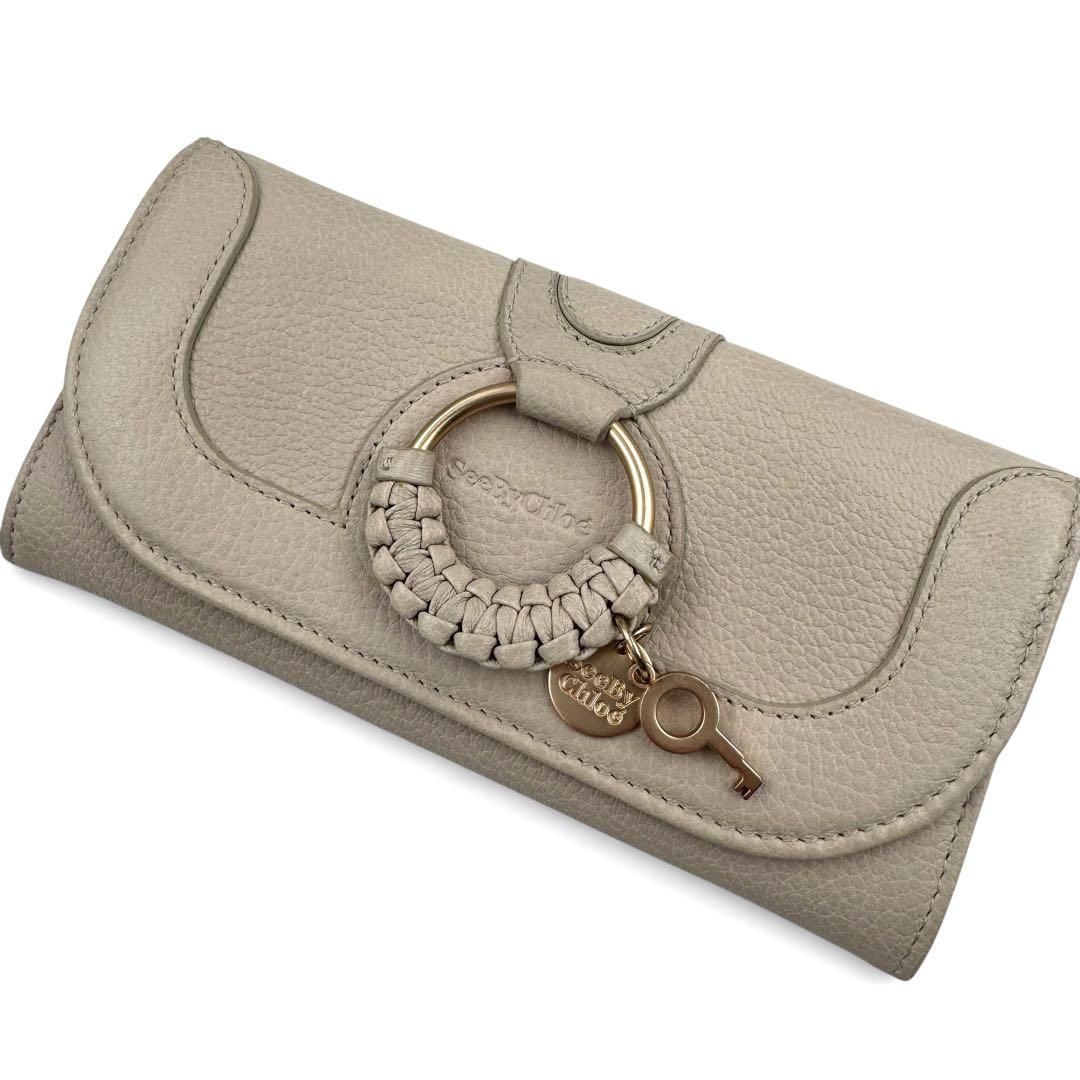 シーバイクロエ HANA 二つ折り 長財布 レザー グレージュ ゴールド金具