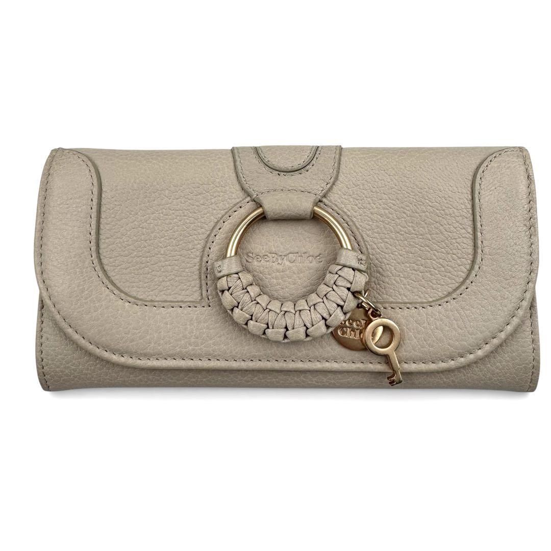 シーバイクロエ HANA 二つ折り 長財布 レザー グレージュ ゴールド金具