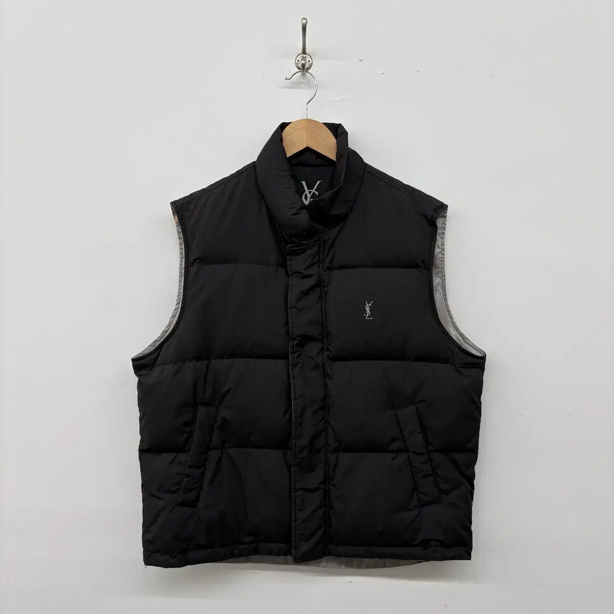 saint laurent サンローラン ダウンベスト 中古・古着通販】Saint Laurent Paris (サンローランパリ) 切替レザー