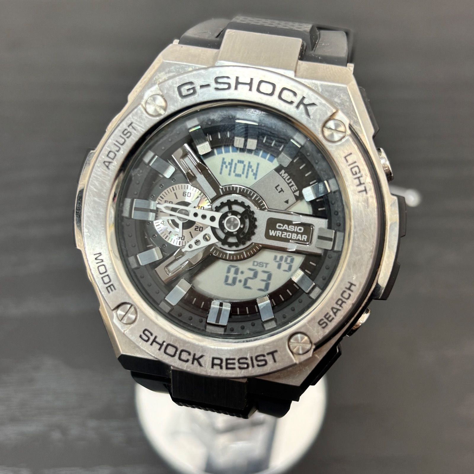 ◼︎ クォーツ腕時計・G-SHOCK デジアナ ラバー ブラック ブラック GST 
