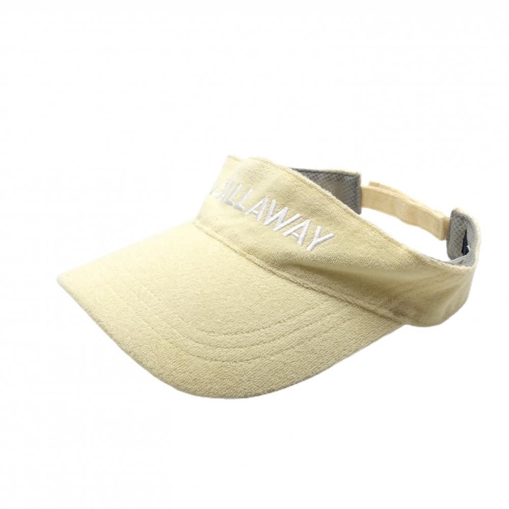 超美品】キャロウェイ サンバイザー イエロー×白 パイル地 ロゴ