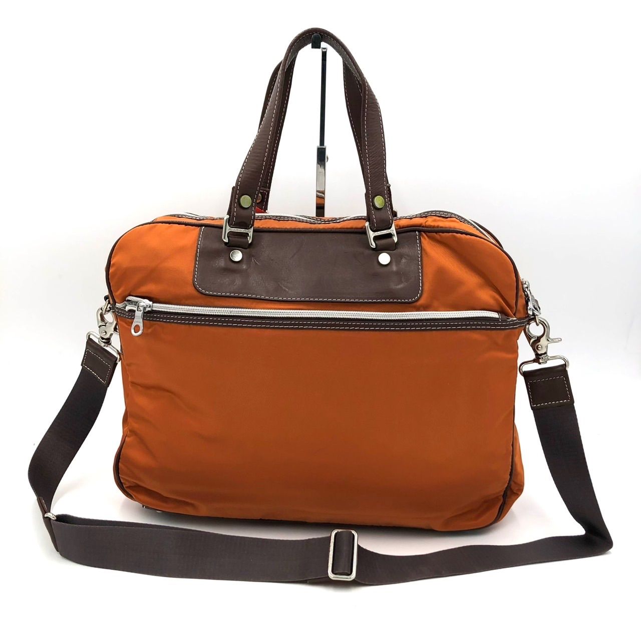 オロビアンコ ビジネスバッグ 2way ブリーフケース ナイロン オレンジ