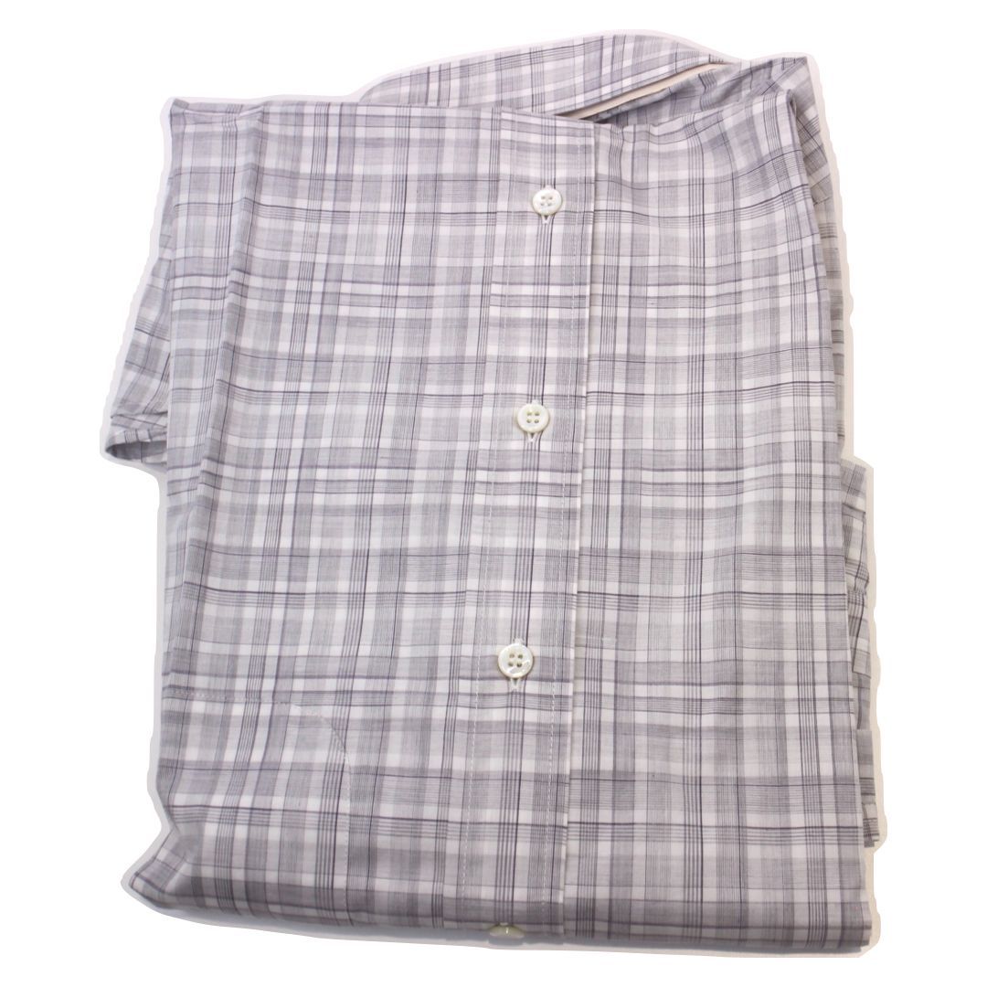 Brioni/ブリオーニ】 シャツ ワイシャツ チェックシャツ 長袖 グレー