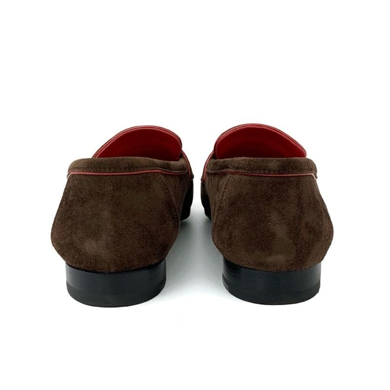 エルメス HERMES パリ ローファー 革靴 靴 シューズ スエード ブラウン