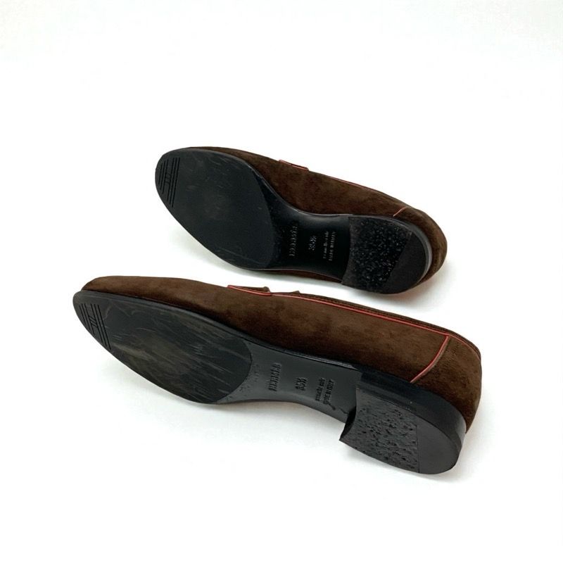 エルメス HERMES パリ ローファー 革靴 靴 シューズ スエード ブラウン