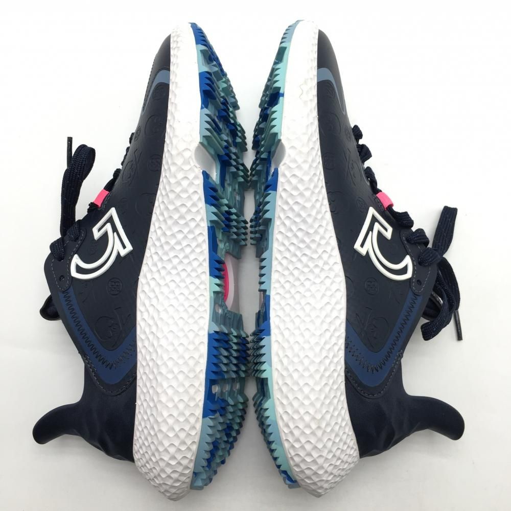 美品】ジーフォア ゴルフシューズ ネイビー×白 GLF000017 Debossed