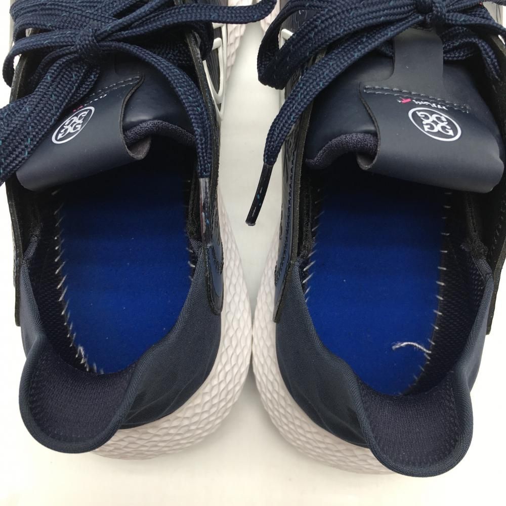 美品】ジーフォア ゴルフシューズ ネイビー×白 GLF000017 Debossed