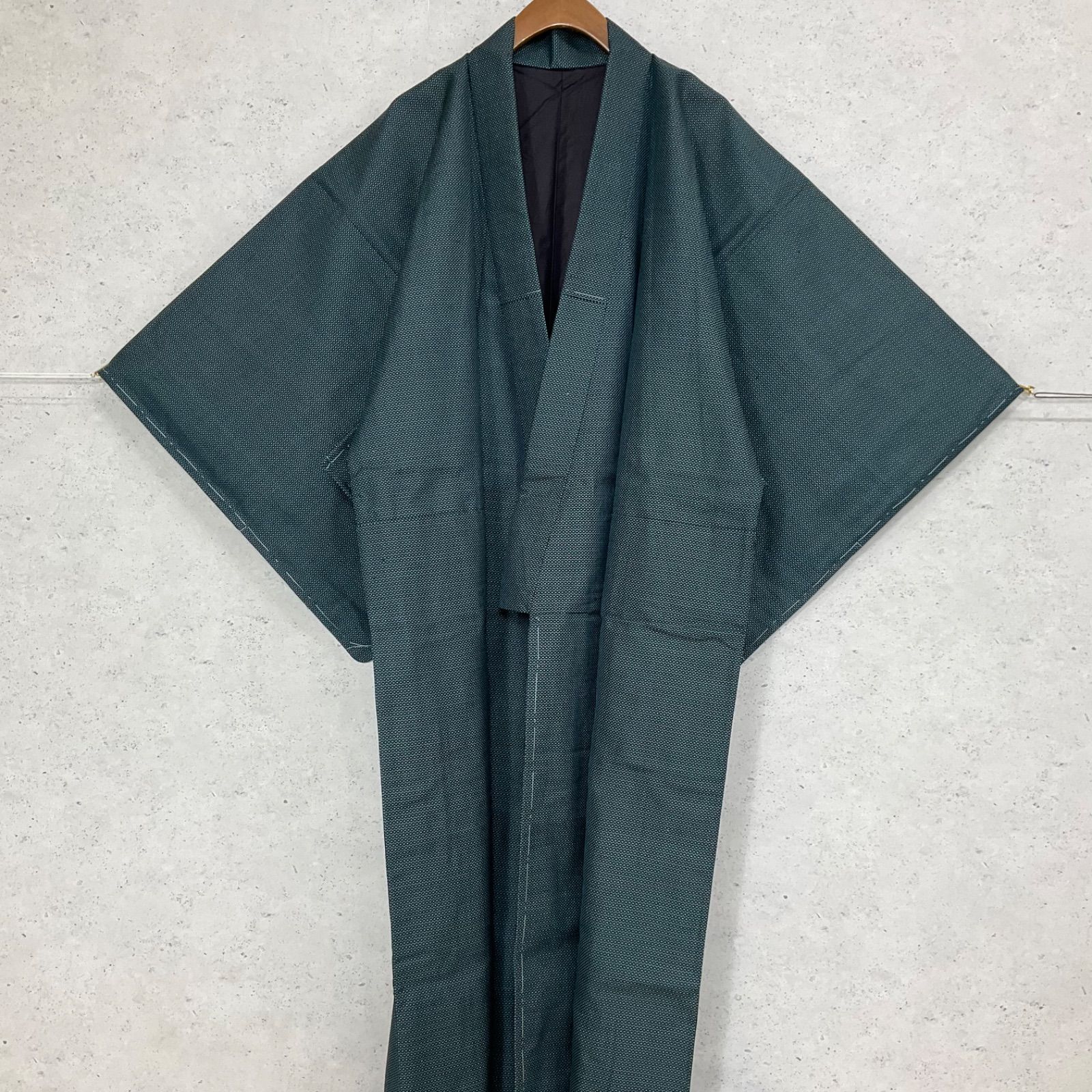 kimonoarisa◆未使用同然◆真綿紬◆袷◆仕付け◆裄67丈164 すごい値！ 紬 訪問着 袷 着物 未使用 正絹 黒 墨流し 段霞文 十日町