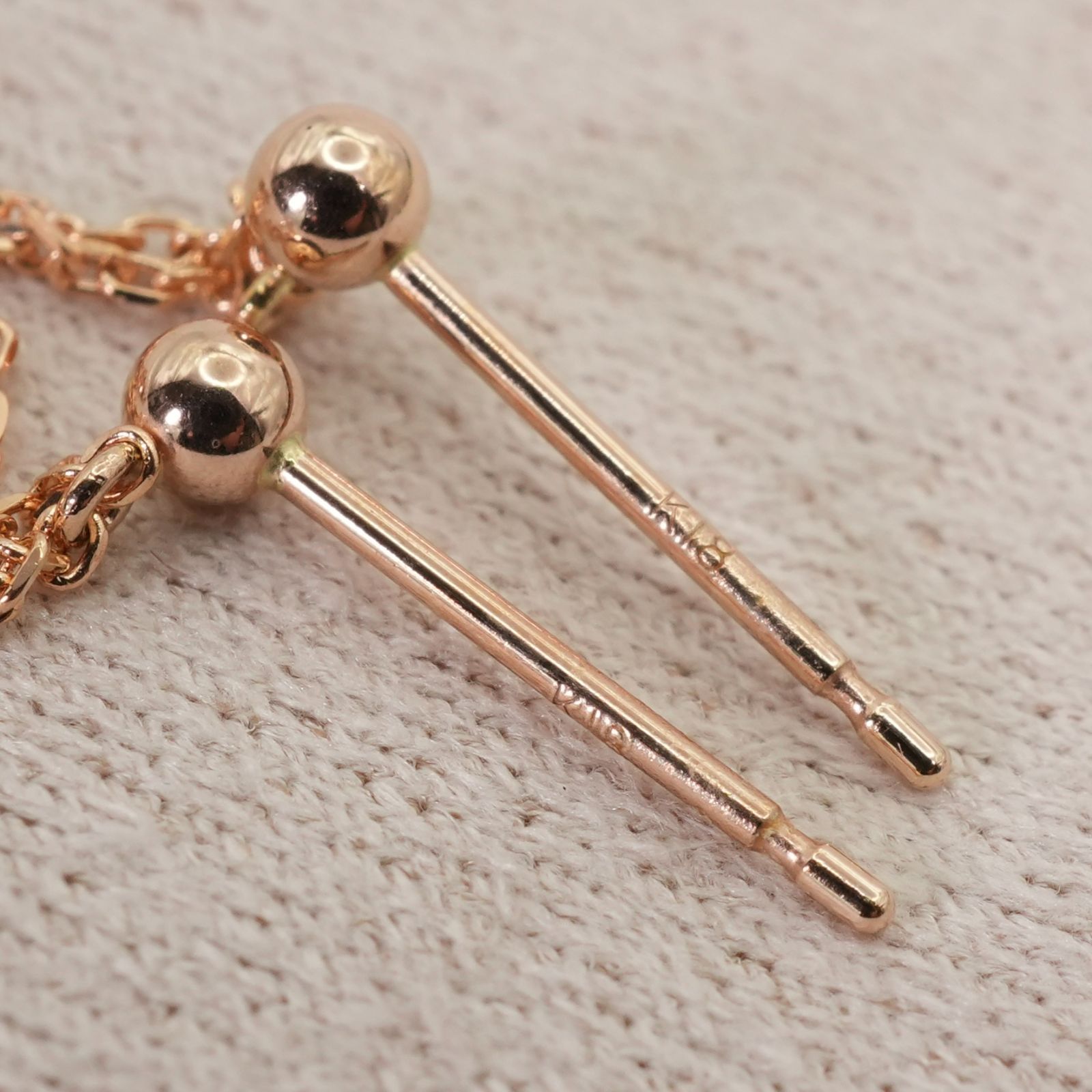 美品 ヴァンドーム青山 K18 ダイヤモンド シャンデリア ピアス/25-473