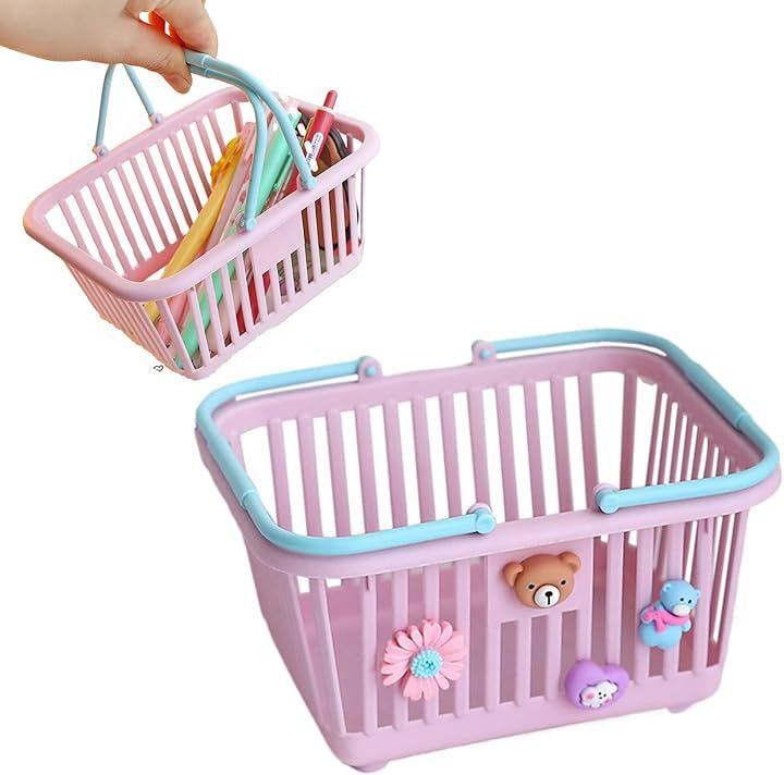 POPULAR MARKET 子供 おもちゃ 収納 ミニ 買い物かご バスケット 持ち