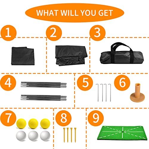 Voodans ゴルフ練習ネット マット 大型 的 スイング練習用ネット 練習セット 138 ae 344