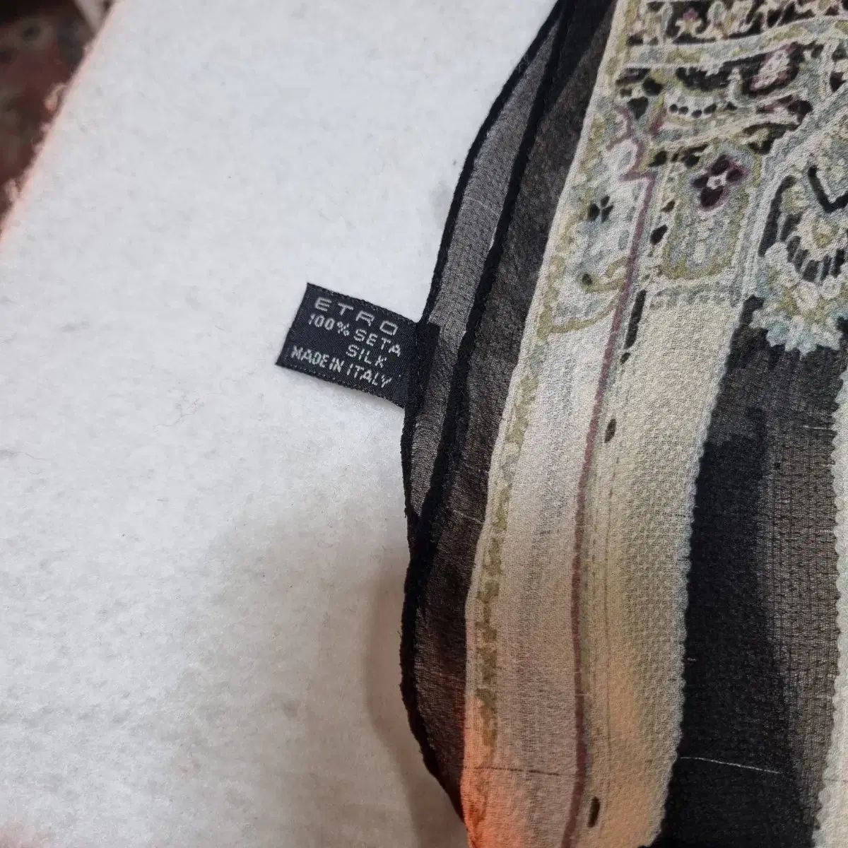 ETRO エトロ シルク 直線 ロング スカーフ - メルカリ
