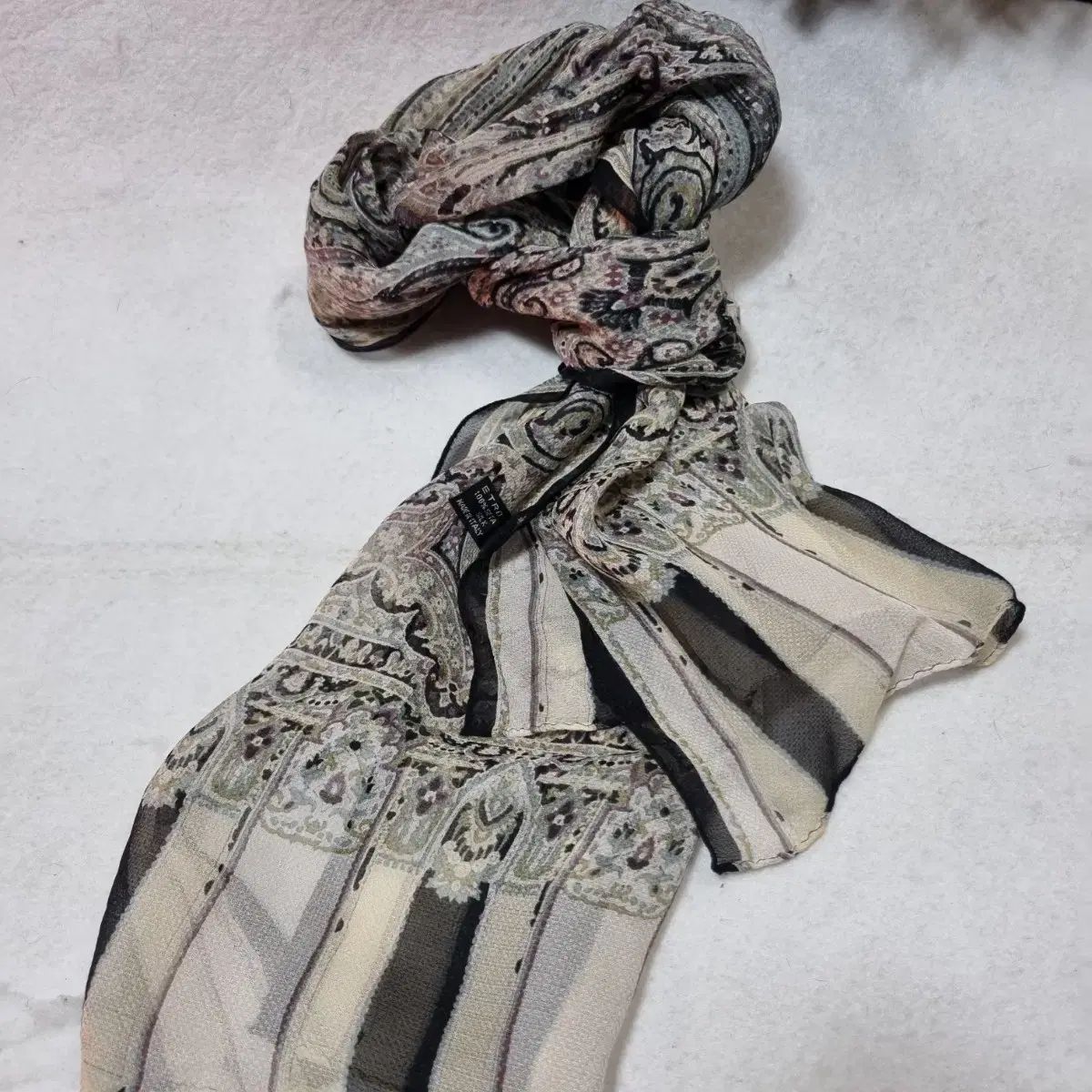 ETRO エトロ シルク 直線 ロング スカーフ - メルカリ