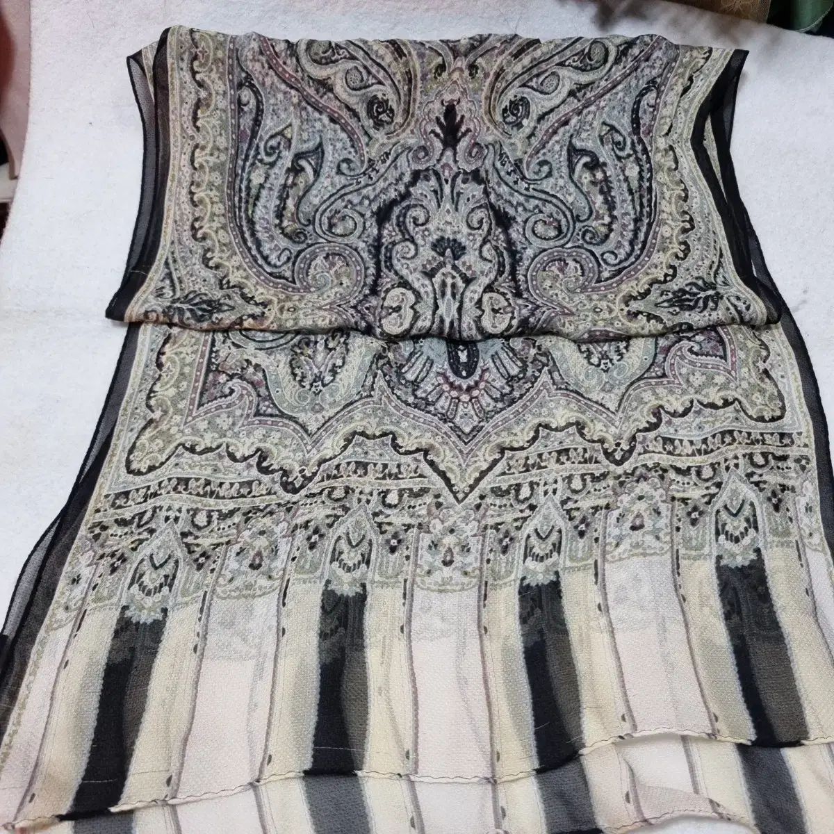 ETRO エトロ シルク 直線 ロング スカーフ - メルカリ