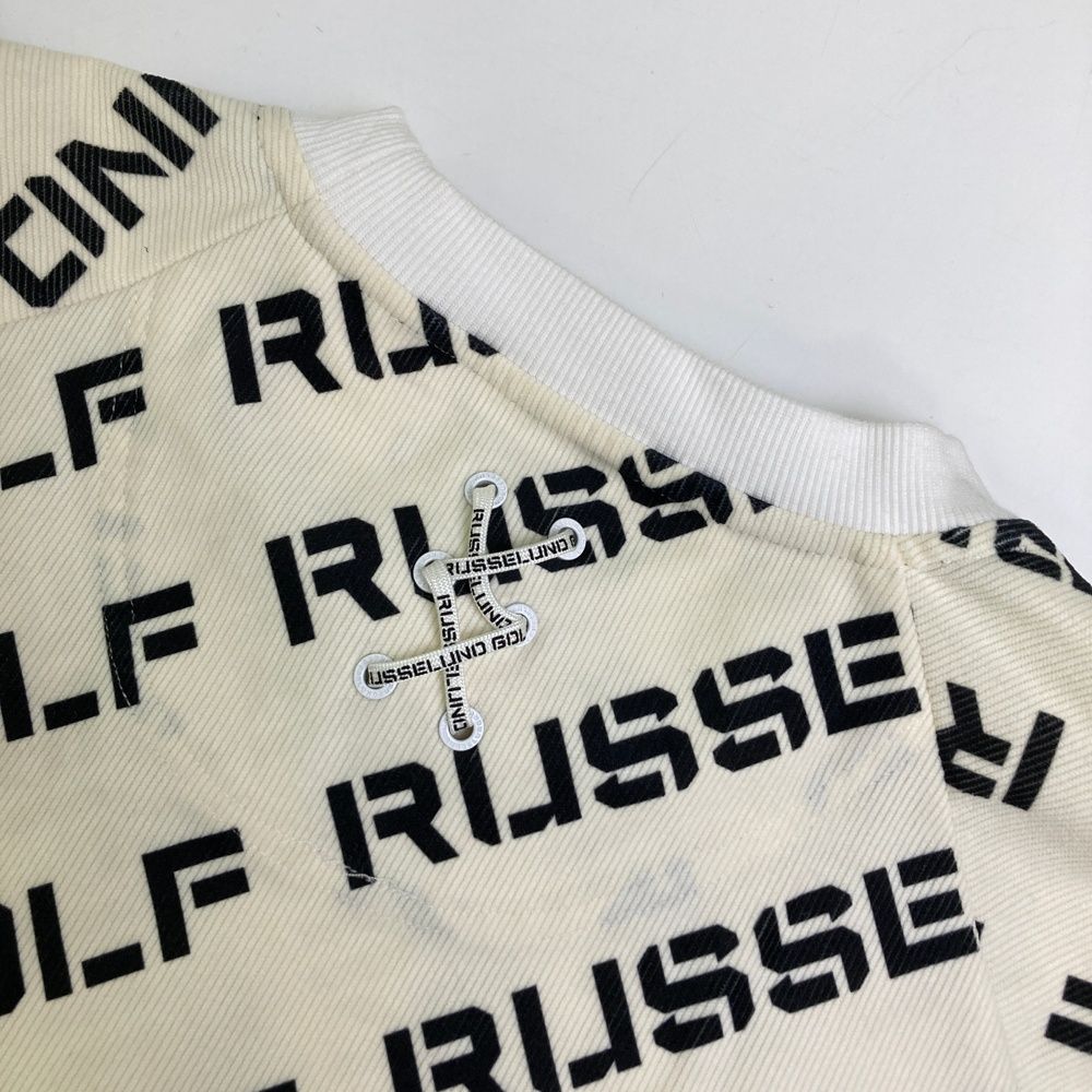 サイズ：6 RUSSELUNO ラッセルノ 長袖コーデュロイ ブルゾン ロゴ総柄