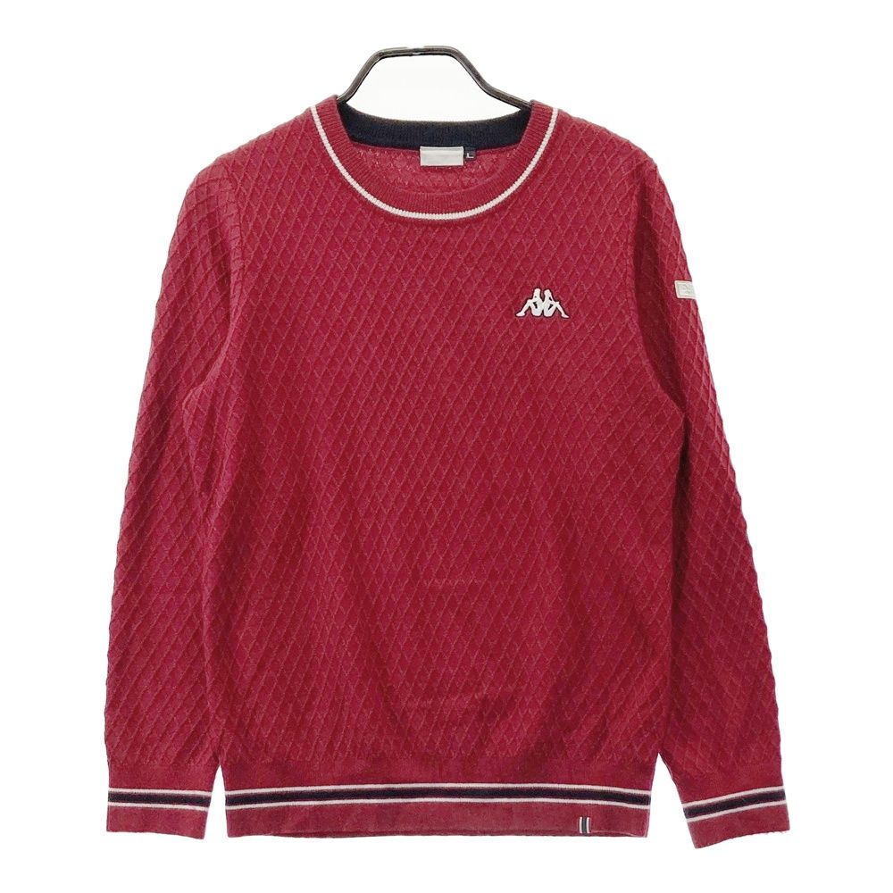 サイズ：L KAPPA GOLF カッパゴルフ 長袖ニットセーター レッド系