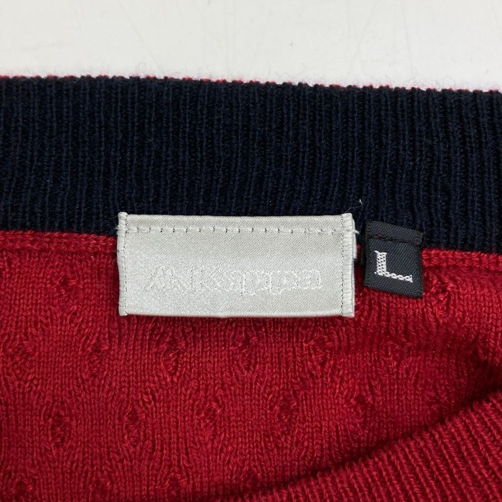 サイズ：L KAPPA GOLF カッパゴルフ 長袖ニットセーター レッド系