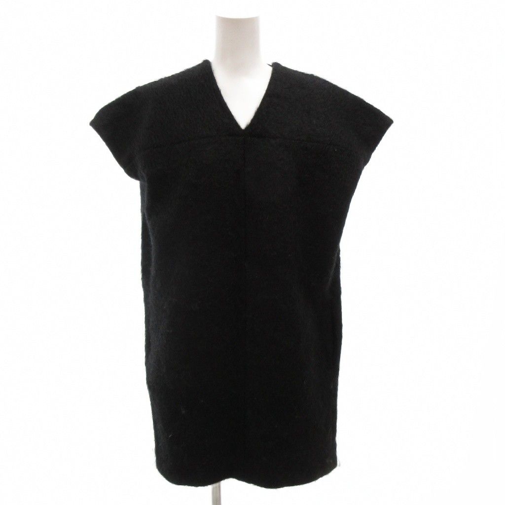 ヨーコチャン YOKO CHAN ワンピース フレンチスリーブ ひざ丈 ウール