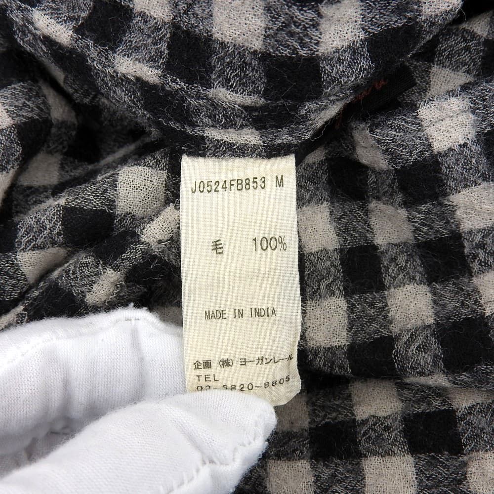 JURGEN LEHL ヨーガンレール 美品 ウール ギンガムチェック ヘンリー