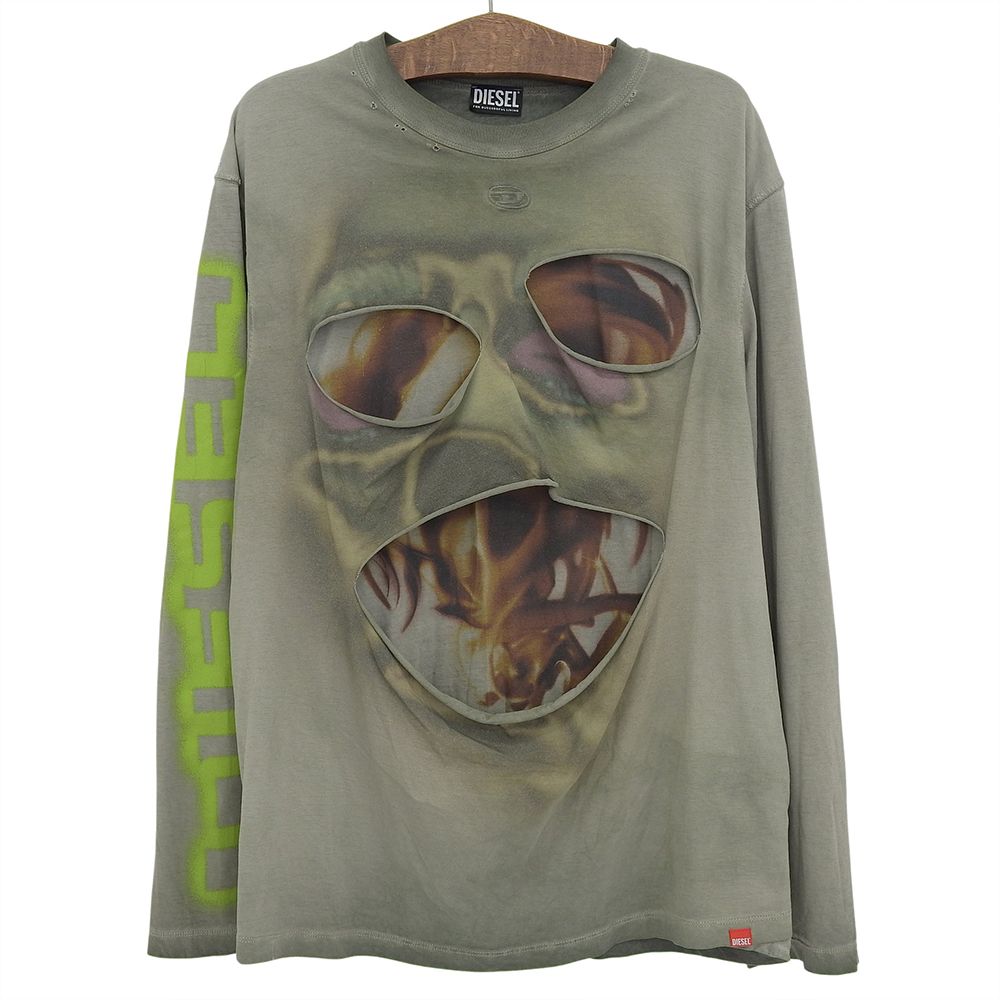 DIESEL ディーゼル T-CRANY ダメージ加工 レイヤー ロングTシャツ