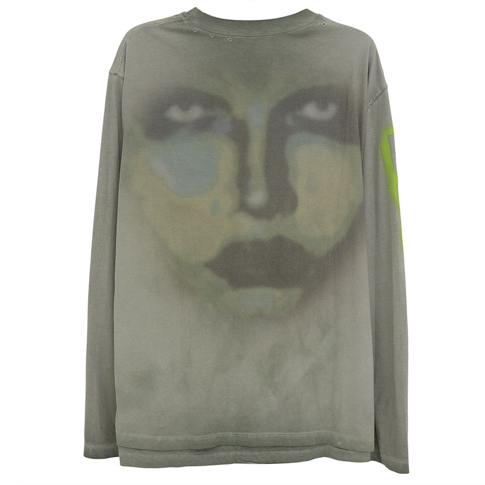 DIESEL ディーゼル T-CRANY ダメージ加工 レイヤー ロングTシャツ