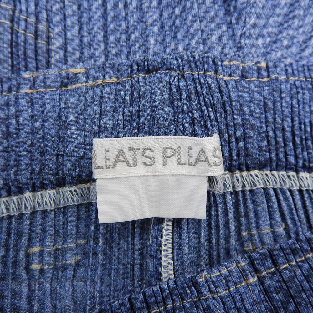PLEATS PLEASE プリーツプリーズ デニム転写 プリーツパンツ ボトムス
