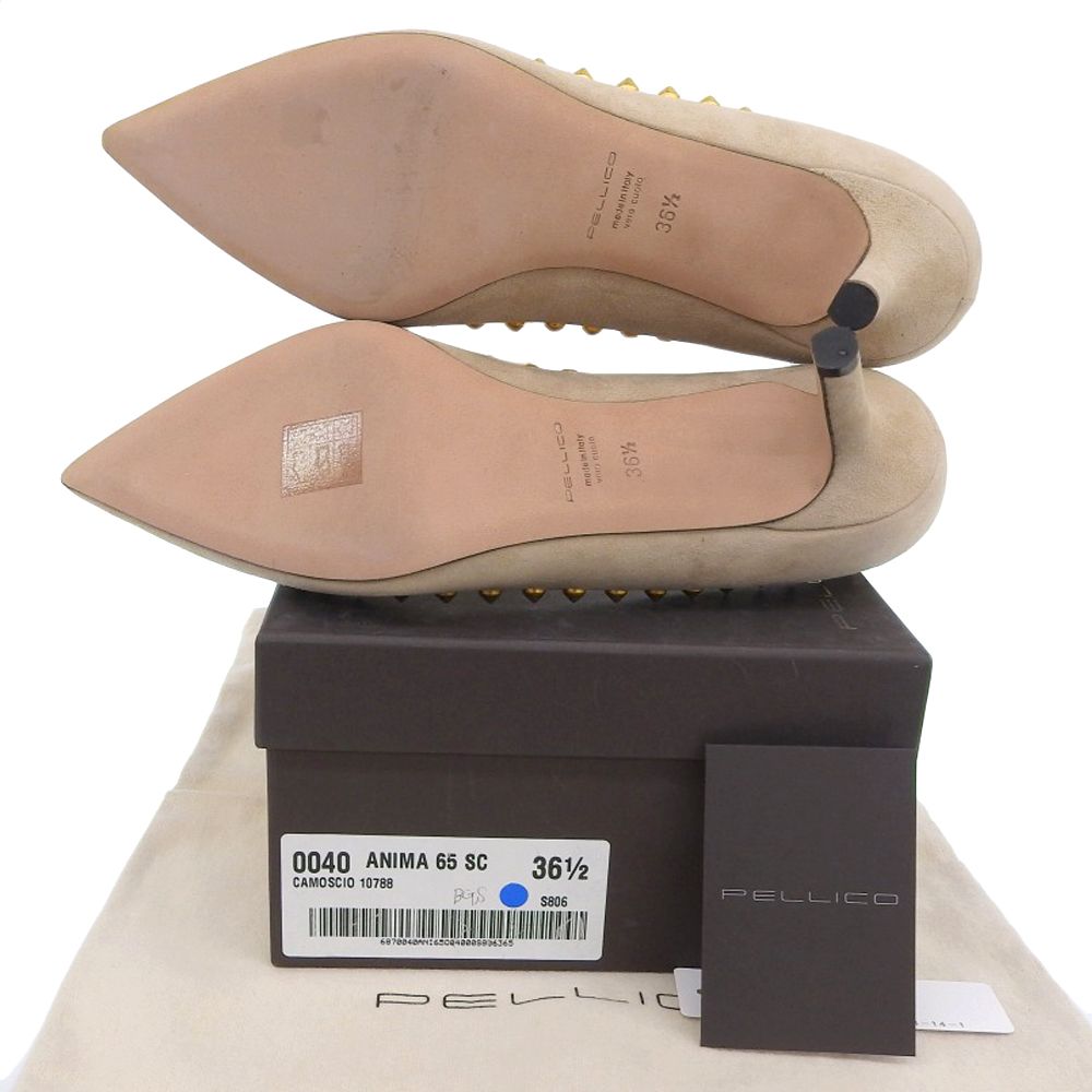美品✨ペリーコ アニマ スエード フラットシューズ スタッズ 35 PELLICO ペリーコ 新品同様 アマン スタッズ ポインテッド スエード
