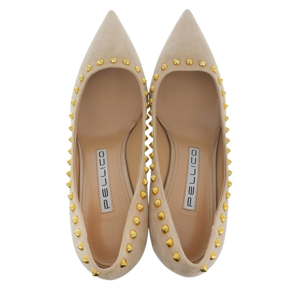 未使用品✨ペリーコ　スウェードフラットパンプス　スタッズ　ベージュ　36 未使用品✨ペリーコ スウェードフラットパンプス スタッズ ベージュ 36