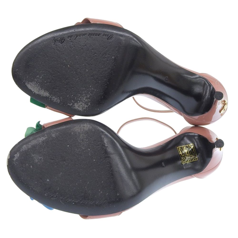 DOLCE&GABBANA ドルチェアンドガッバーナ フラワー パテント アンクル