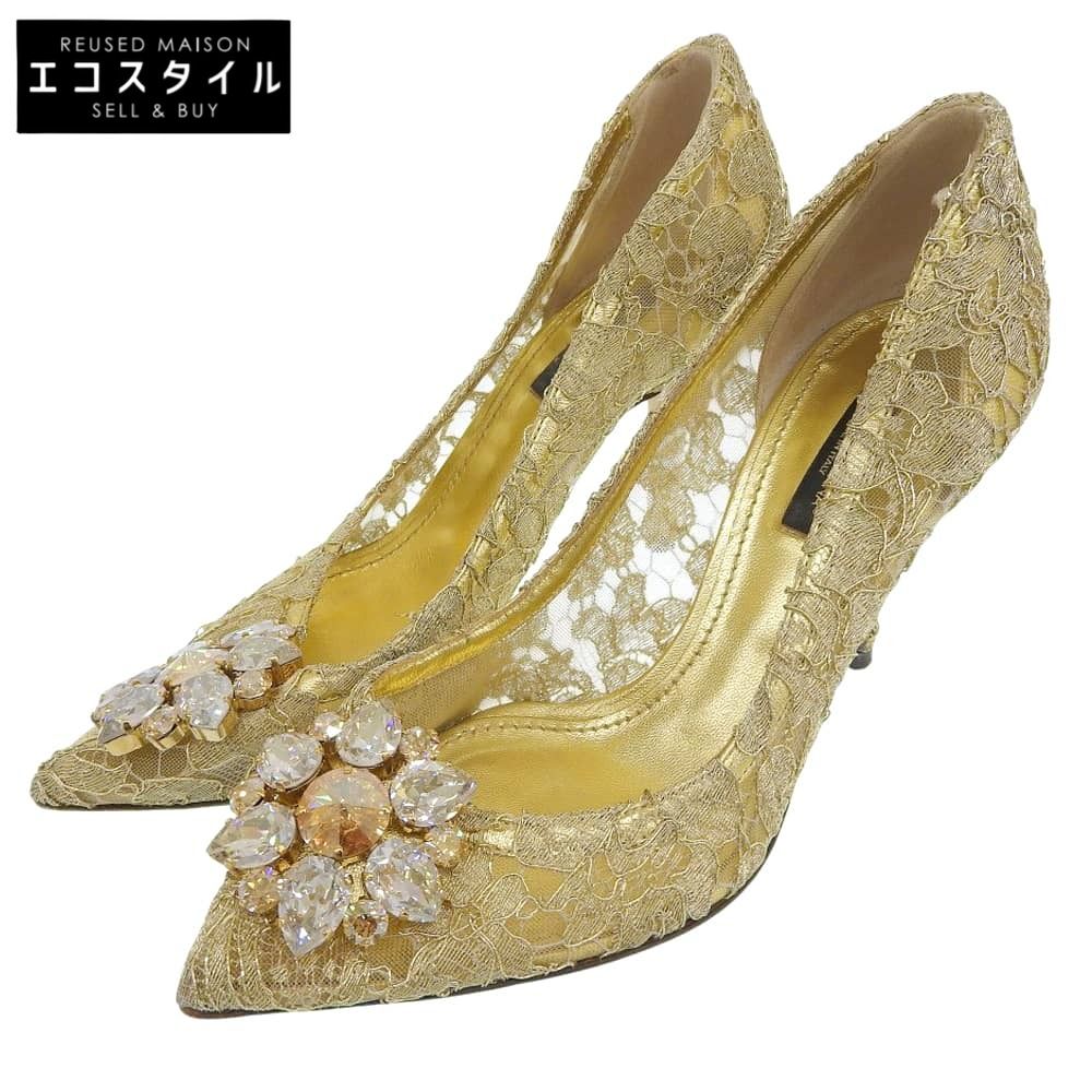 DOLCE&GABBANA ドルチェアンドガッバーナ レース ビジュー付 ヒール