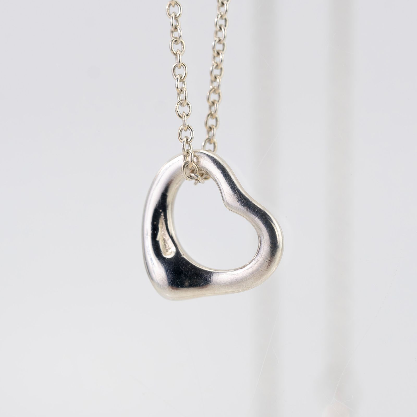 美品✨ ティファニー ネックレス オープンハート シルバー【正規品・箱付き】 箱付☆ ティファニー オープンハート ネックレス 925 シルバー 11ミリ