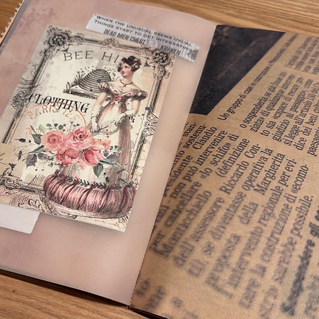 ハンドメイド雑記帳 ジャンクジャーナル レトロ コラージュノート