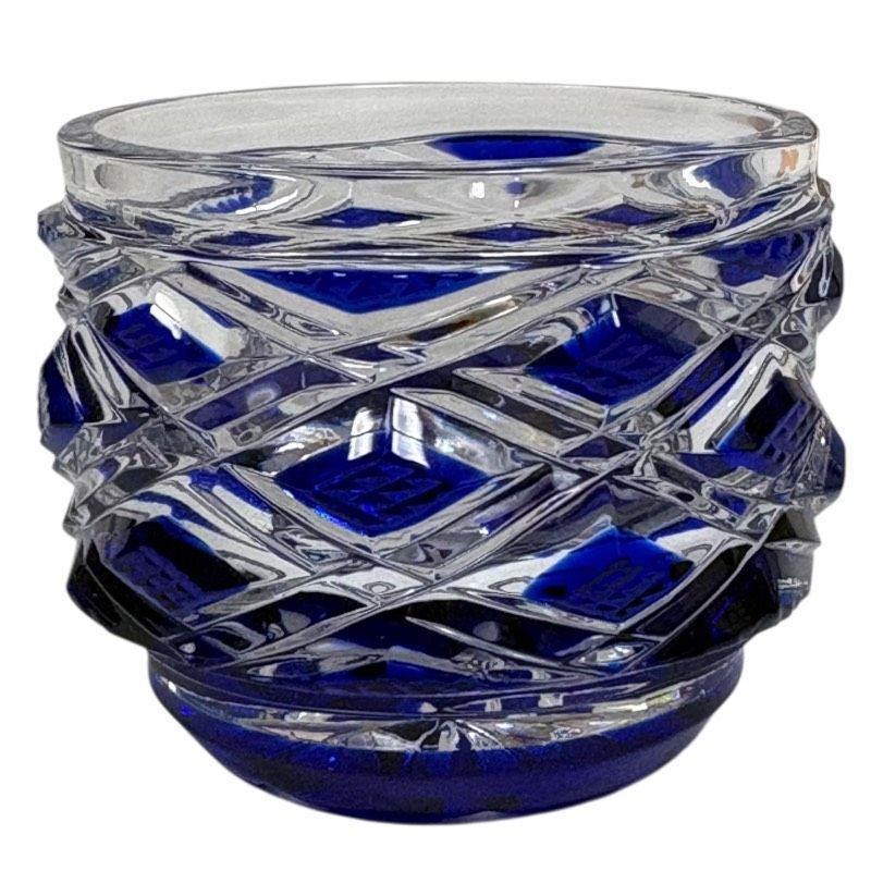 ♥ 復元薩摩切子 浪漫シリーズ ぐい飲み お猪口 青 ブルー 木箱 栞付 口径約6 cm 高さ約5 薩摩切子ガラス 酒器 伝統工芸 和ガラス 江戸切子 バカラ好きにも