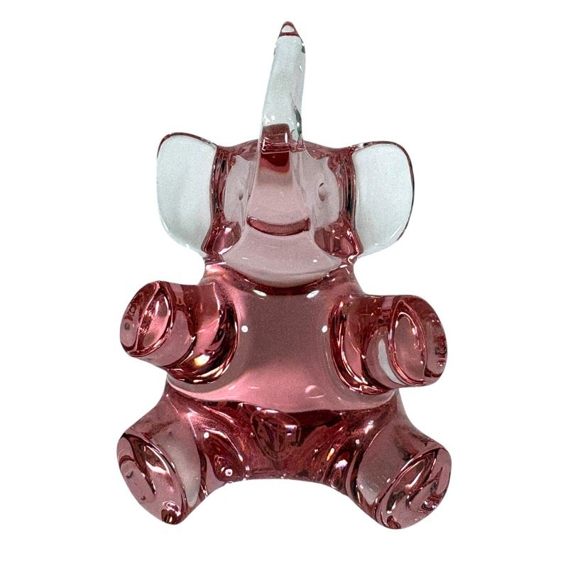 美品】Baccarat バカラ クリスタル エレファント 象 ピンク オブジェ
